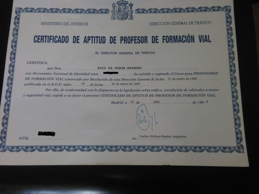 COMPRAR CERTIFICADO PROFESOR FORMACION VIAL